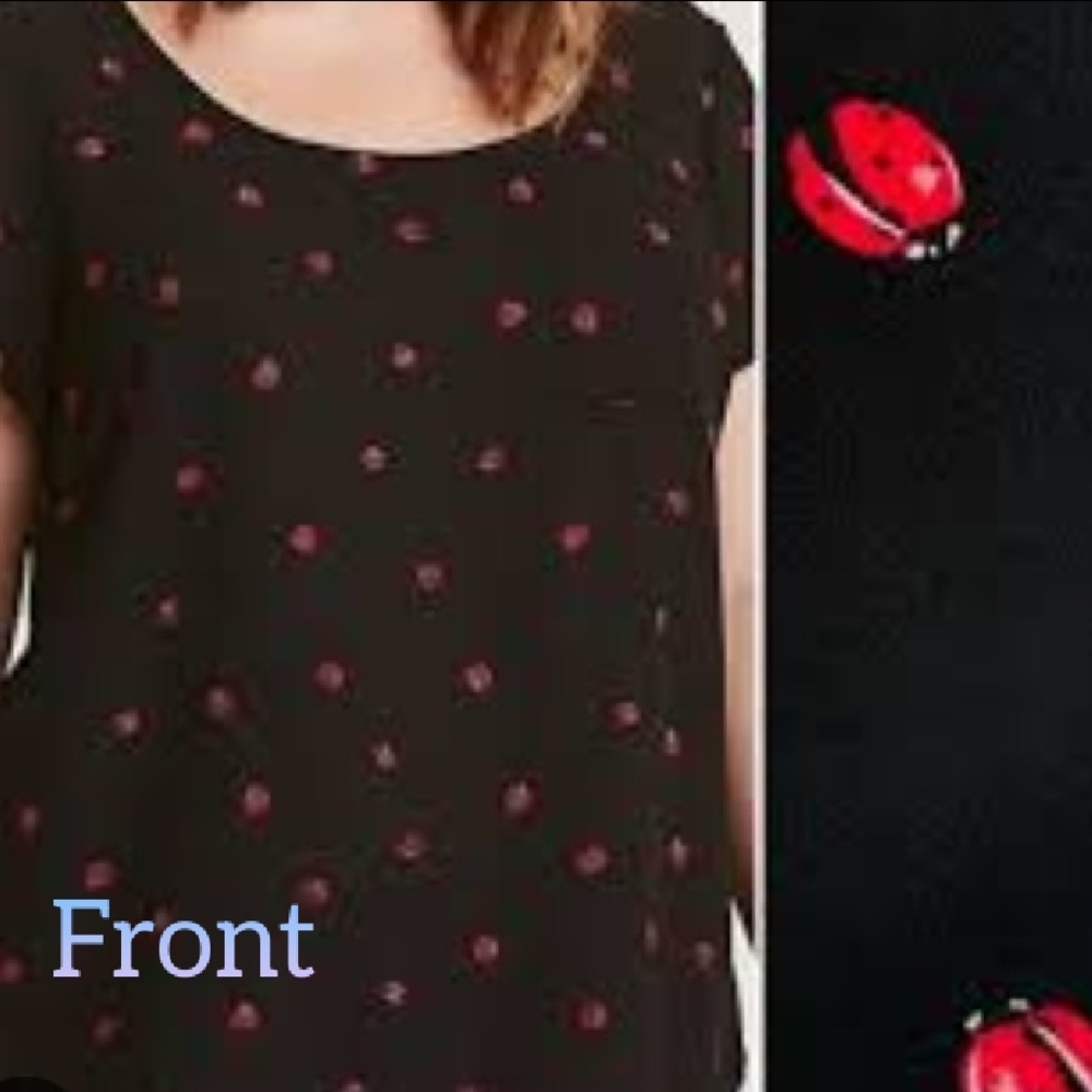 Torrid Black/Red Ladybug Printed Top🐞(2)